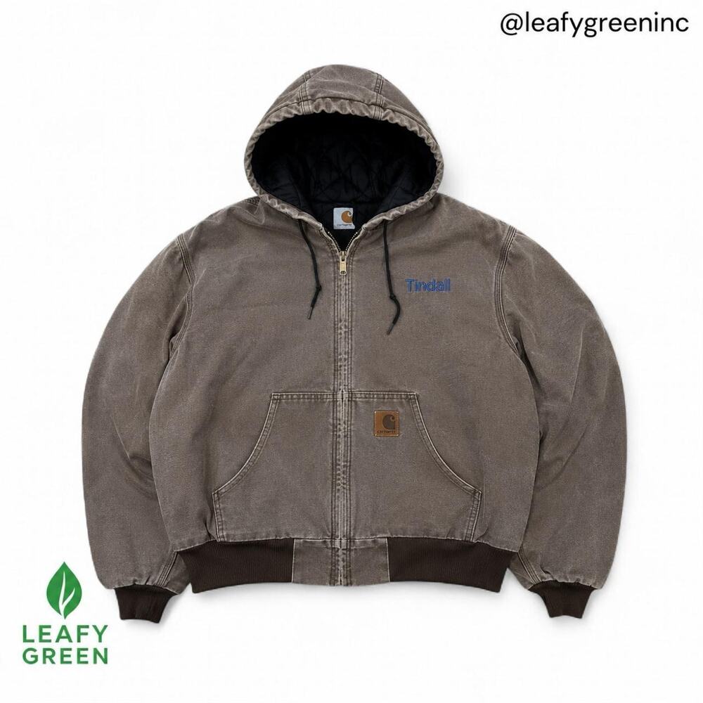 Carhartt J25 CHT Chestnut Brown Duck Canvas Jacket us sz XL Thermal Line Vintage